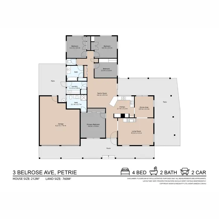 Floorplan of Homely house listing, 3 Belrose Avenue, Petrie QLD 4502