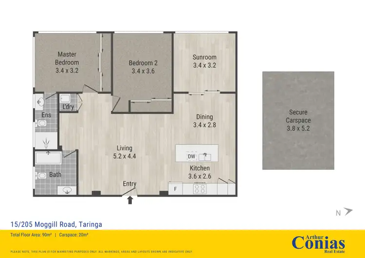 Floorplan of Homely apartment listing, 15/205 Moggill Road, Taringa QLD 4068