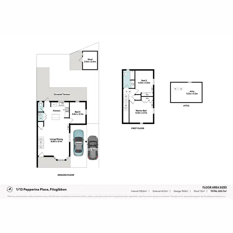 Floorplan of Homely semi-detached listing, 1/13 Pepperina Place, Fitzgibbon QLD 4018