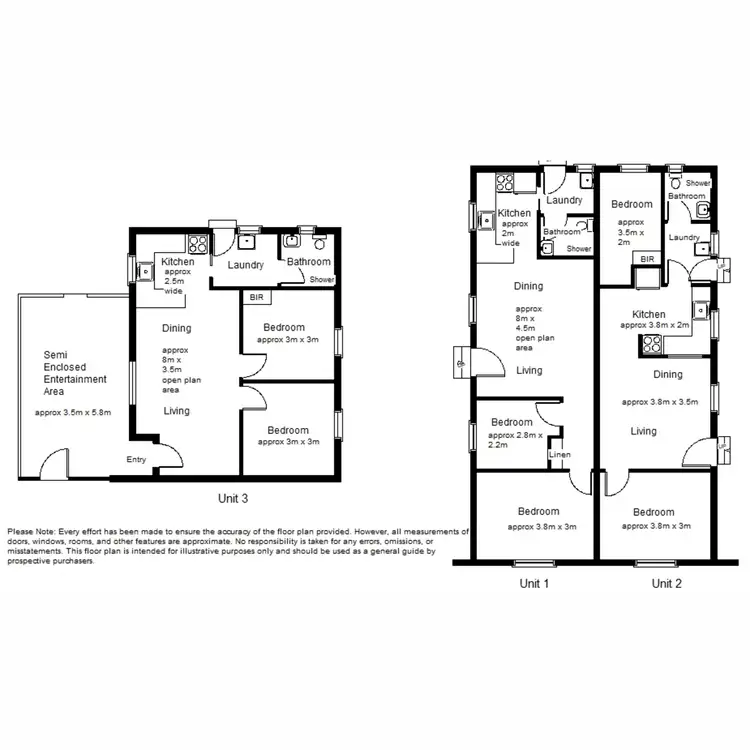 Floorplan of Homely block of units listing, 1,2 & 3/36 Forster Street, Port Augusta SA 5700