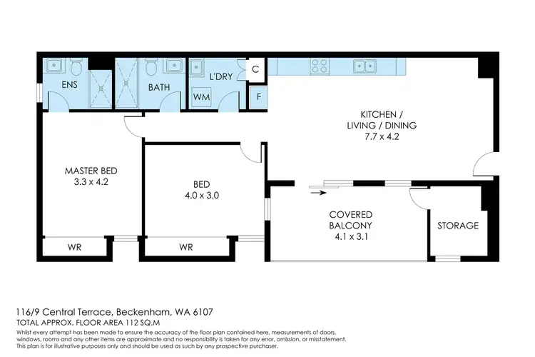 Floorplan of Homely apartment listing, 116/9 Central Terrace, Beckenham WA 6107