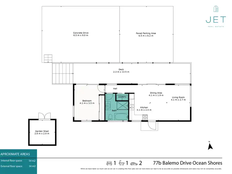 Floorplan of Homely semi-detached listing, 77B Balemo Drive, Ocean Shores NSW 2483