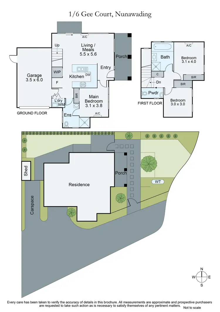 Floorplan of Homely townhouse listing, 1/6 Gee Court, Nunawading VIC 3131