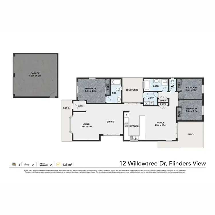 Floorplan of Homely house listing, 12 Willowtree Drive, Flinders View QLD 4305