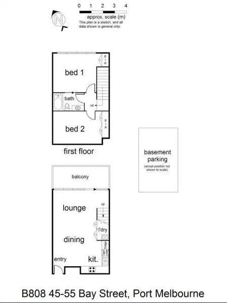 Floorplan of Homely apartment listing, B808/55 Bay Street, Port Melbourne VIC 3207
