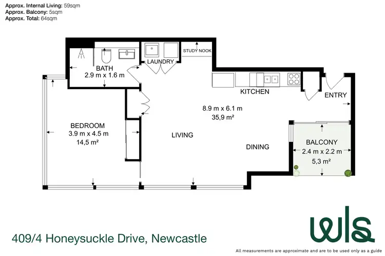 Floorplan of Homely apartment listing, 409/4 Honeysuckle Drive, Newcastle NSW 2300