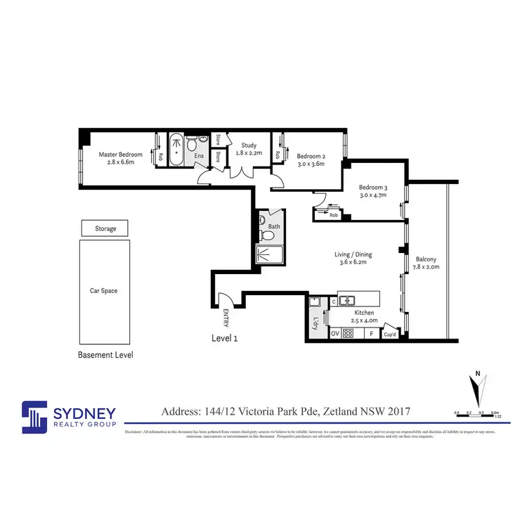 Floorplan of Homely apartment listing, 144/12 Victoria Park Parade, Zetland NSW 2017