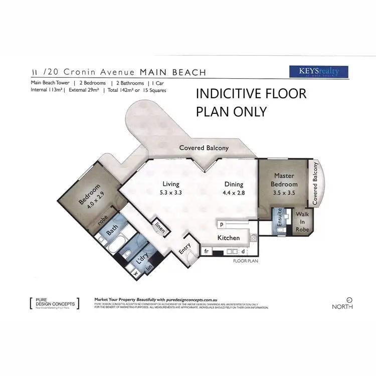 Floorplan of Homely apartment listing, 11/20 Cronin Avenue, Main Beach QLD 4217