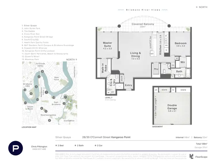 Floorplan of Homely unit listing, 28/30 O'Connell Street, Kangaroo Point QLD 4169
