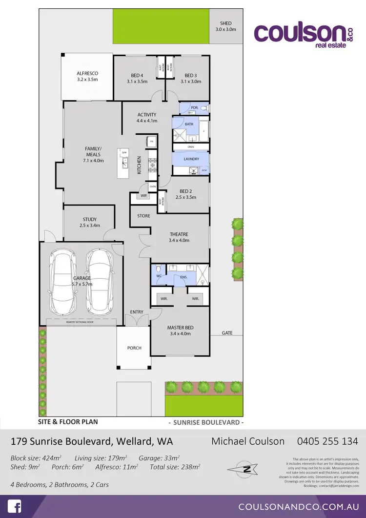 Floorplan of Homely house listing, 179 Sunrise Boulevard, Wellard WA 6170