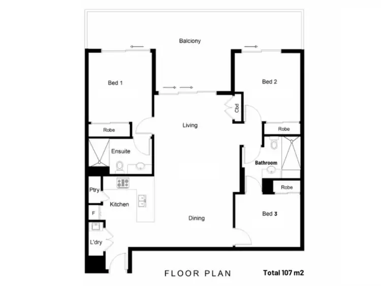 Floorplan of Homely unit listing, 303/15 Felix Street, Lutwyche QLD 4030