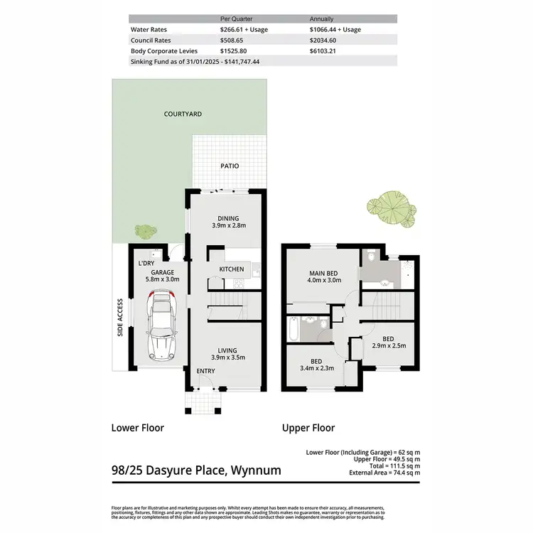 Floorplan of Homely townhouse listing, 98/25 Dasyure Place, Wynnum West QLD 4178