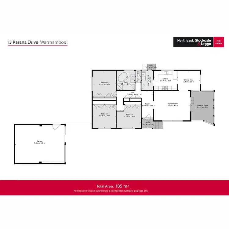 Floorplan of Homely house listing, 13 Karana Drive, Warrnambool VIC 3280