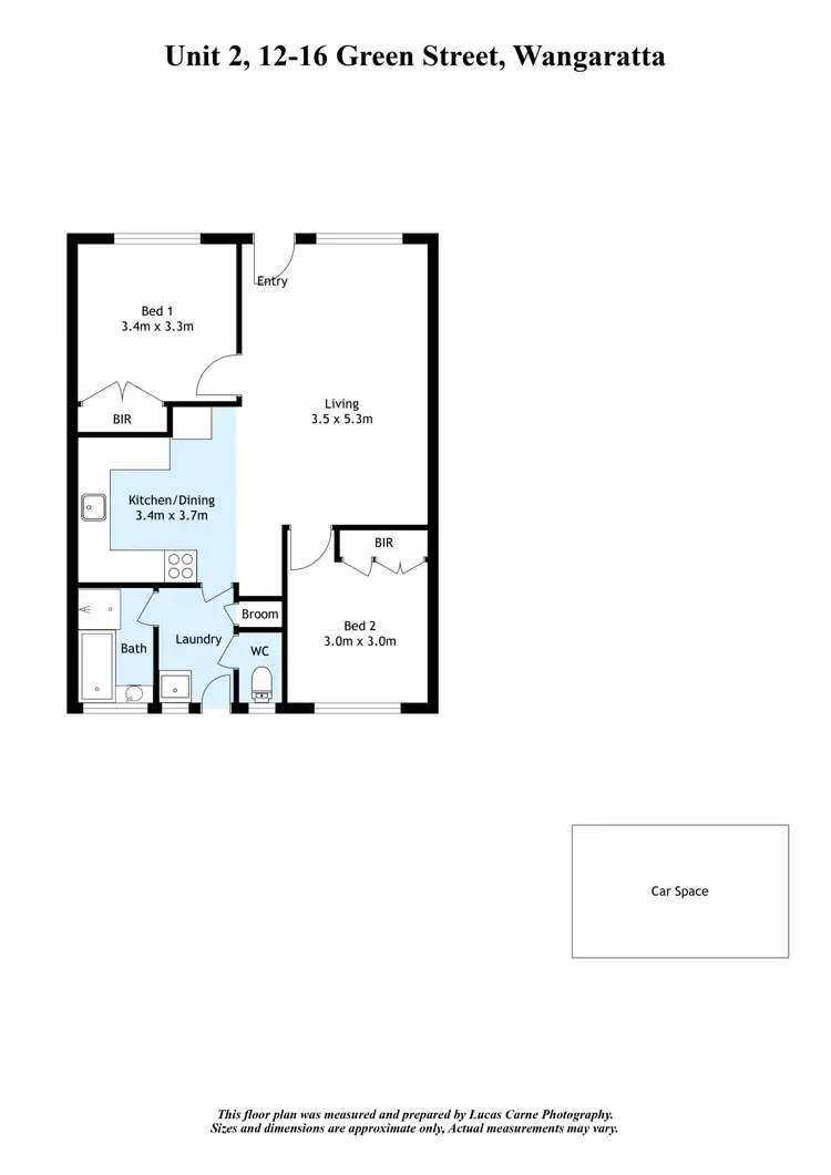 Floorplan of Homely unit listing, 2/12-16 Green Street, Wangaratta VIC 3677