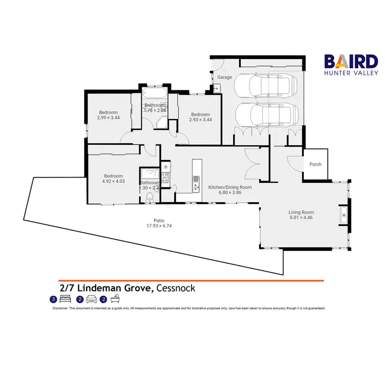 Floorplan of Homely unit listing, 2/7 Lindeman Grove, Cessnock NSW 2325
