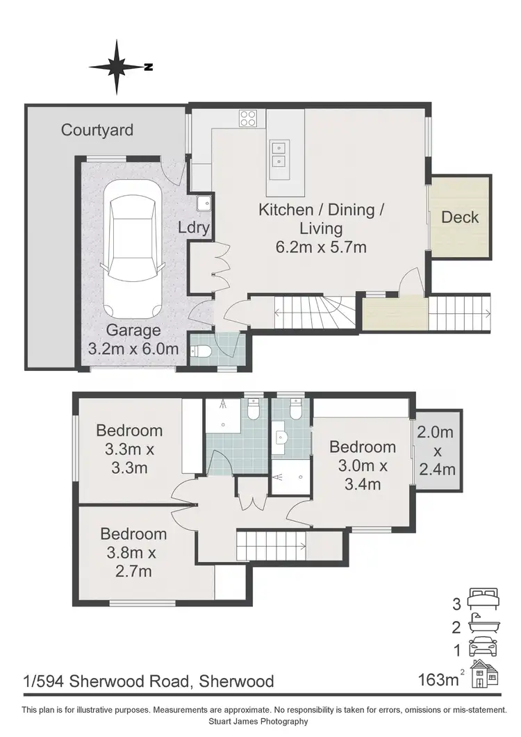 Floorplan of Homely townhouse listing, 1/594 Sherwood Road, Sherwood QLD 4075
