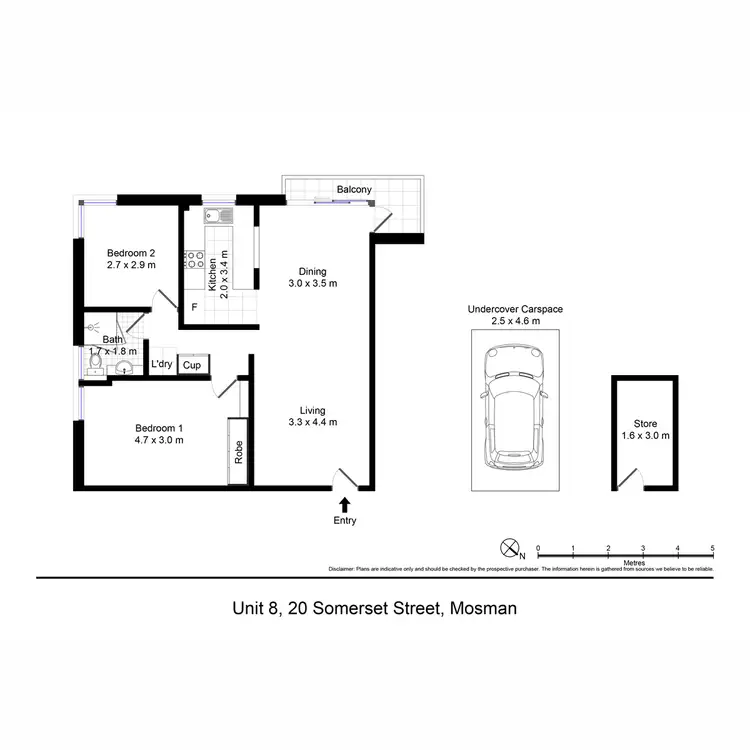 Floorplan of Homely apartment listing, 8/20 Somerset Street, Mosman NSW 2088