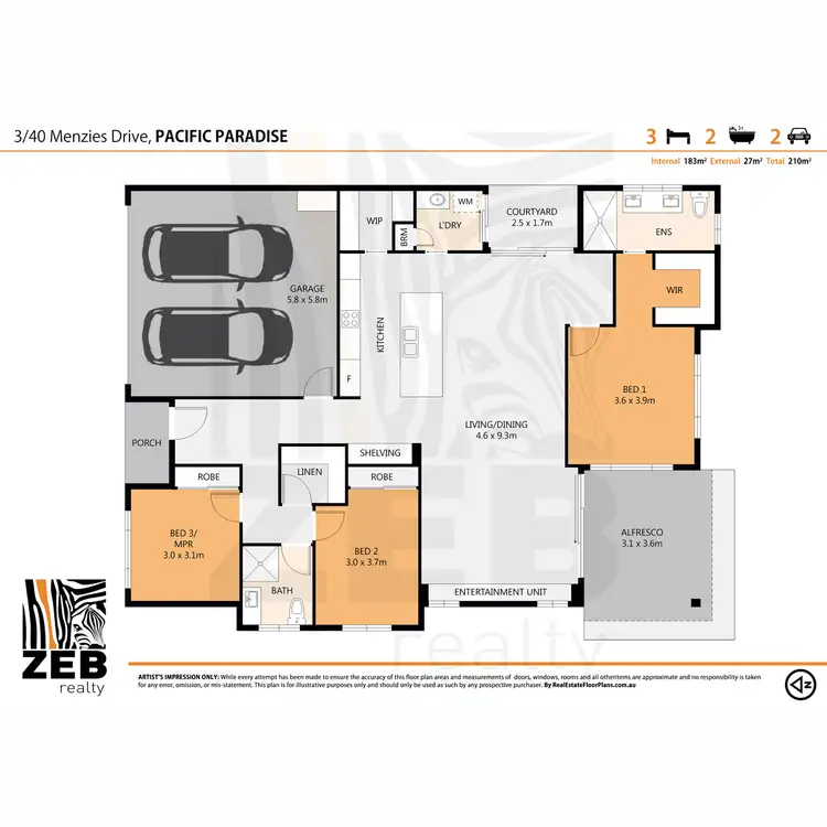 Floorplan of Homely house listing, 3/40 Menzies Drive, Pacific Paradise QLD 4564