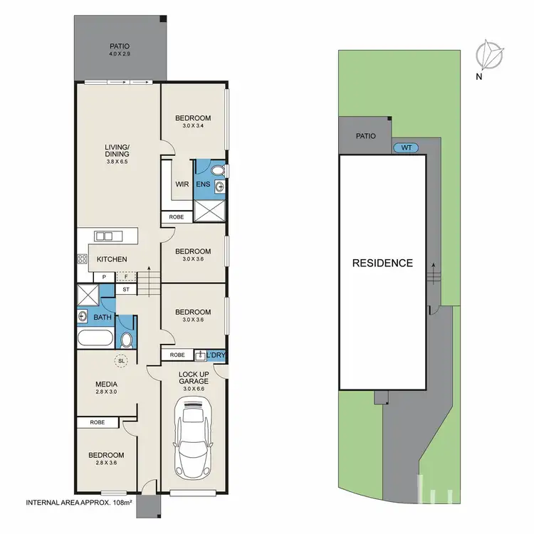 Floorplan of Homely semi-detached listing, 1/10 Waterfort Close, Bellbird NSW 2325