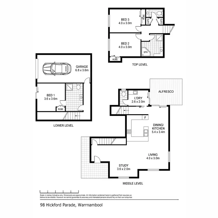 Floorplan of Homely townhouse listing, 98 Hickford Parade, Warrnambool VIC 3280