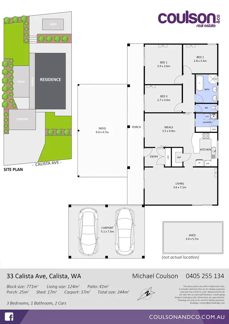 Floorplan of Homely house listing, 33 Calista Avenue, Calista WA 6167