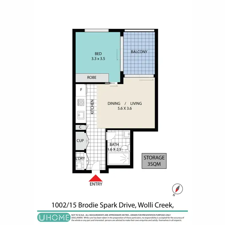 Floorplan of Homely apartment listing, 1002/15 Brodie Spark Drive, Wolli Creek NSW 2205