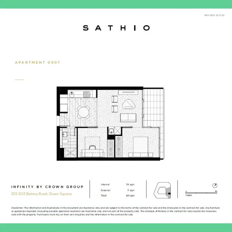 Floorplan of Homely apartment listing, 907/301 Botany Road, Zetland NSW 2017