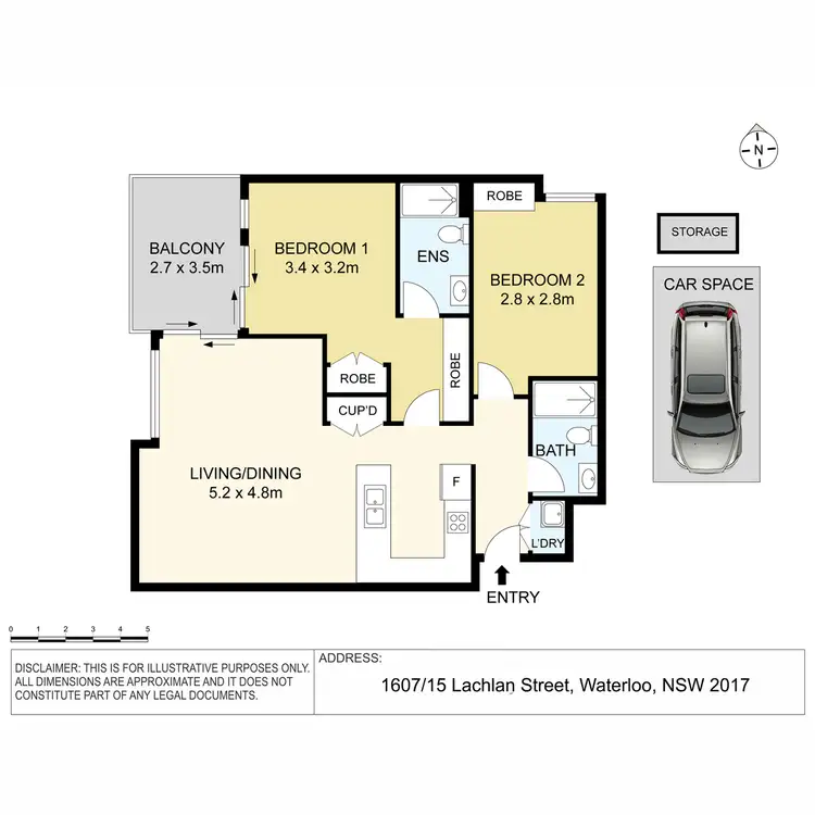 Floorplan of Homely apartment listing, 1607/15 Lachlan Street, Waterloo NSW 2017