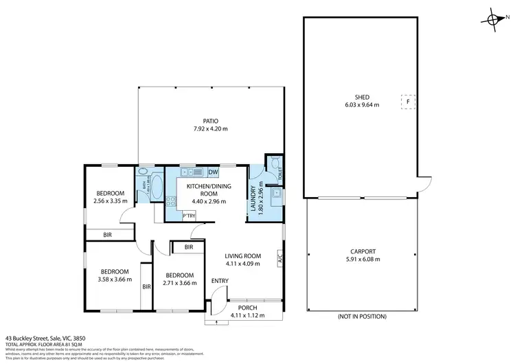 Floorplan of Homely house listing, 43 Buckley Street, Sale VIC 3850