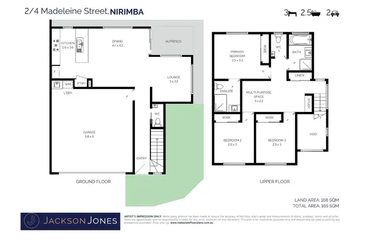 Floorplan of Homely semi-detached listing, 2/4 Madeleine Street, Nirimba QLD 4551