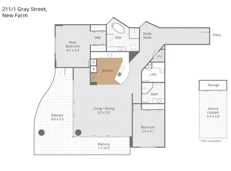 Floorplan of Homely apartment listing, 211/1 Gray Street, New Farm QLD 4005