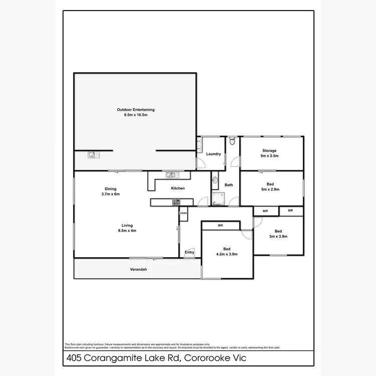 Floorplan of Homely rural property listing, 405 Corangamite Lake Road, Cororooke VIC 3254