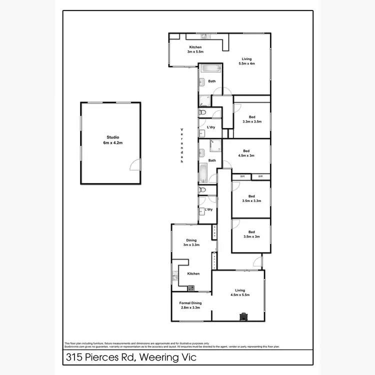 Floorplan of Homely rural property listing, 315 Pierces Road, Weering VIC 3251