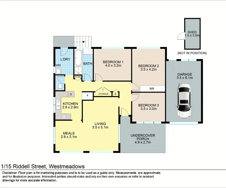 Floorplan of Homely house listing, 1/15 Riddell Street, Westmeadows VIC 3049