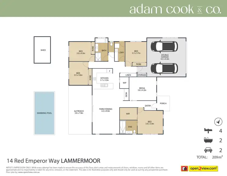 Floorplan of Homely house listing, 14 Red Emperor Way, Lammermoor QLD 4703