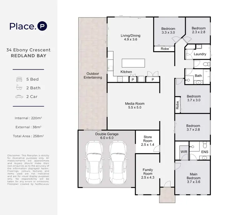 Floorplan of Homely house listing, 34 Ebony Crescent, Redland Bay QLD 4165
