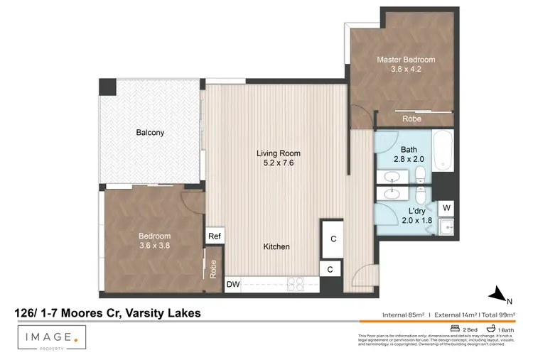 Floorplan of Homely unit listing, 126/1-7 Moores Crescent, Varsity Lakes QLD 4227