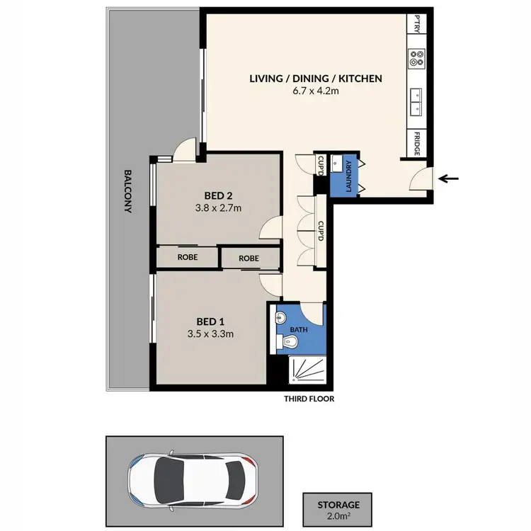 Floorplan of Homely apartment listing, 301/7 Mooltan Avenue, Macquarie Park NSW 2113