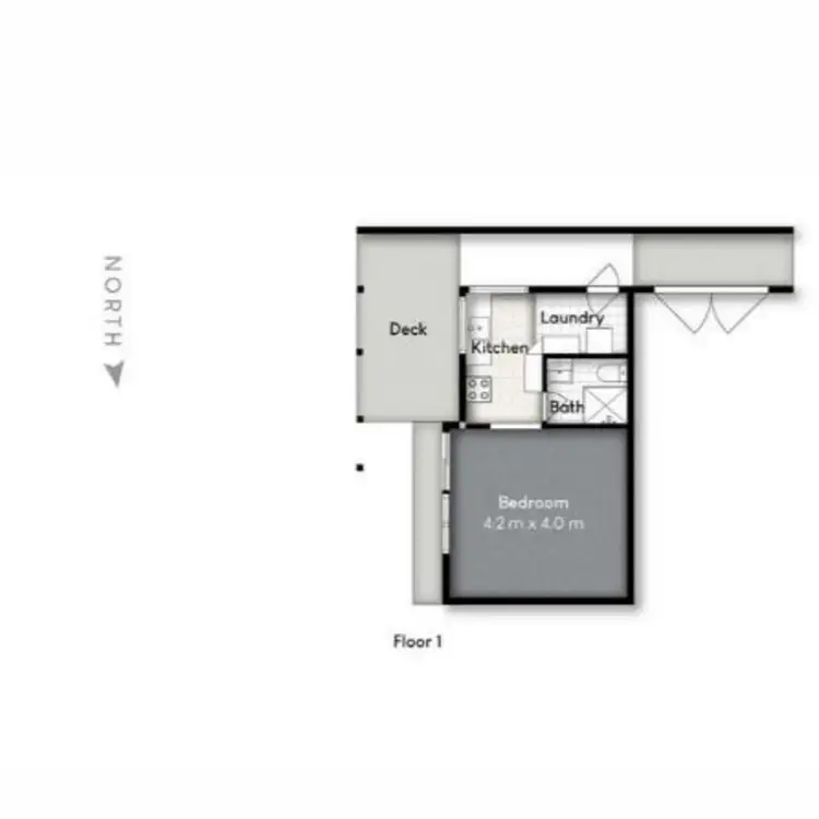 Floorplan of Homely studio listing, 1A Fifth Avenue, Kedron QLD 4031