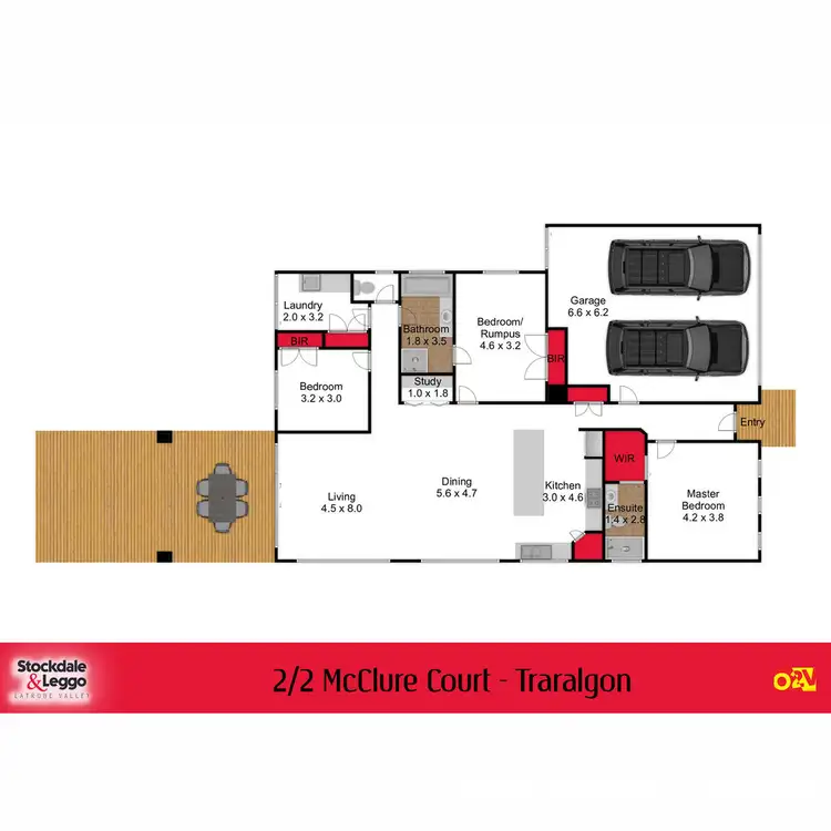 Floorplan of Homely house listing, 2/2 McClure Court, Traralgon VIC 3844