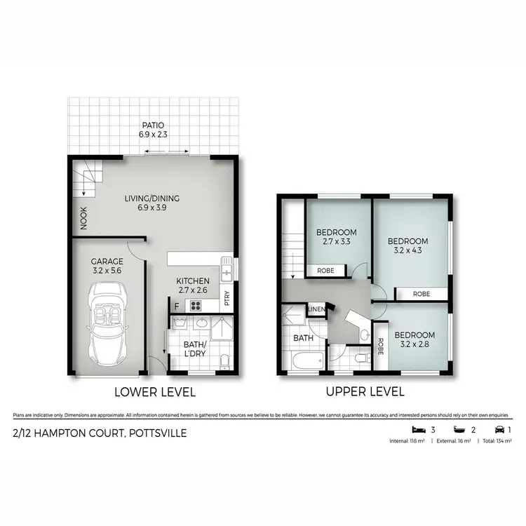 Floorplan of Homely townhouse listing, 2/12 Hampton Court, Pottsville NSW 2489