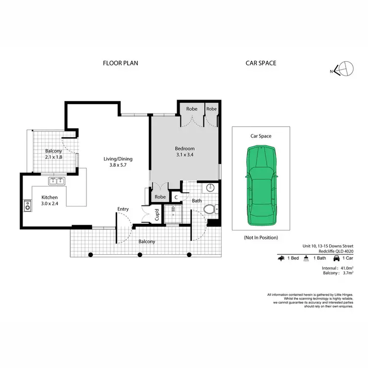 Floorplan of Homely unit listing, 10/13-15 Downs Street, Redcliffe QLD 4020