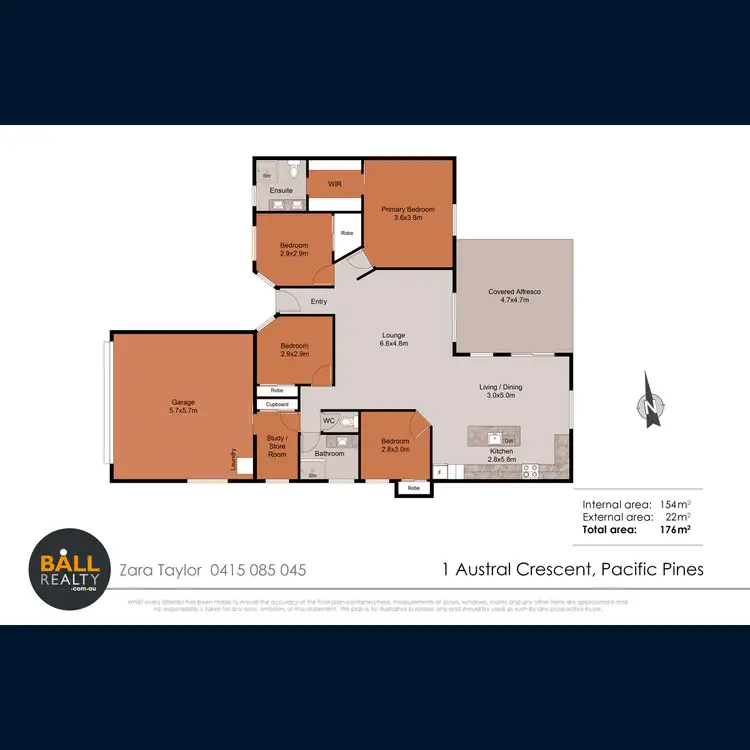 Floorplan of Homely house listing, 1 Austral Crescent, Pacific Pines QLD 4211
