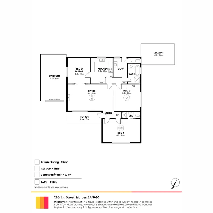 Floorplan of Homely house listing, 12 Grigg Street, Marden SA 5070