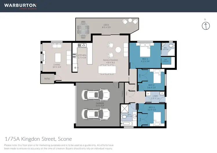 Floorplan of Homely townhouse listing, 1/75A Kingdon Street, Scone NSW 2337