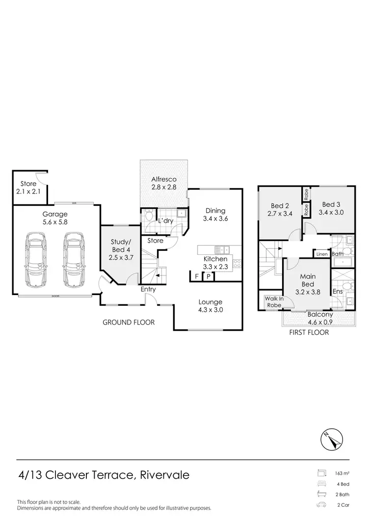 Floorplan of Homely townhouse listing, 4/13 Cleaver Terrace, Rivervale WA 6103