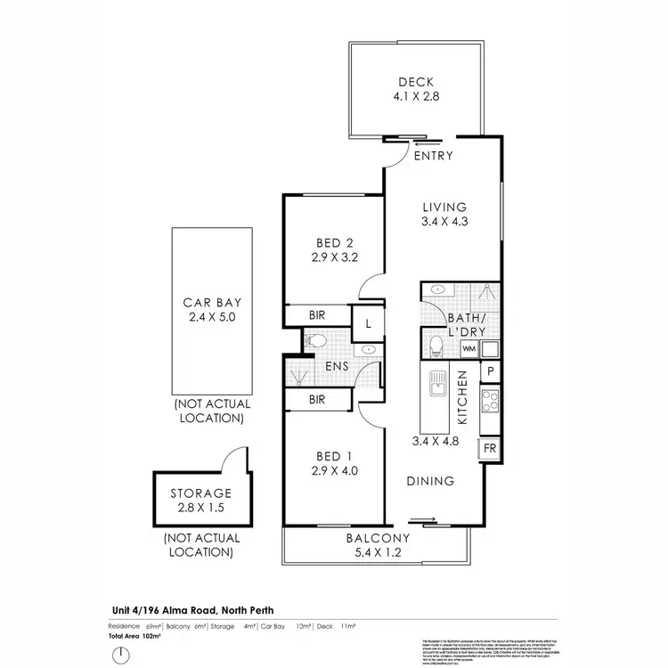 Floorplan of Homely apartment listing, 4/196 Alma Road, North Perth WA 6006