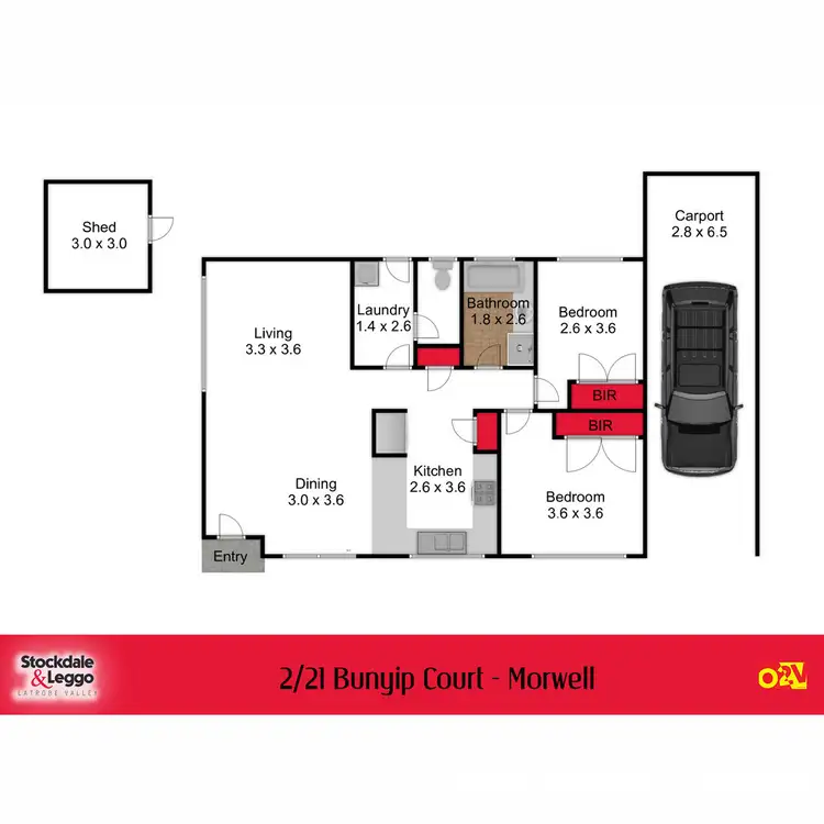 Floorplan of Homely unit listing, 2/21 Bunyip Court, Morwell VIC 3840