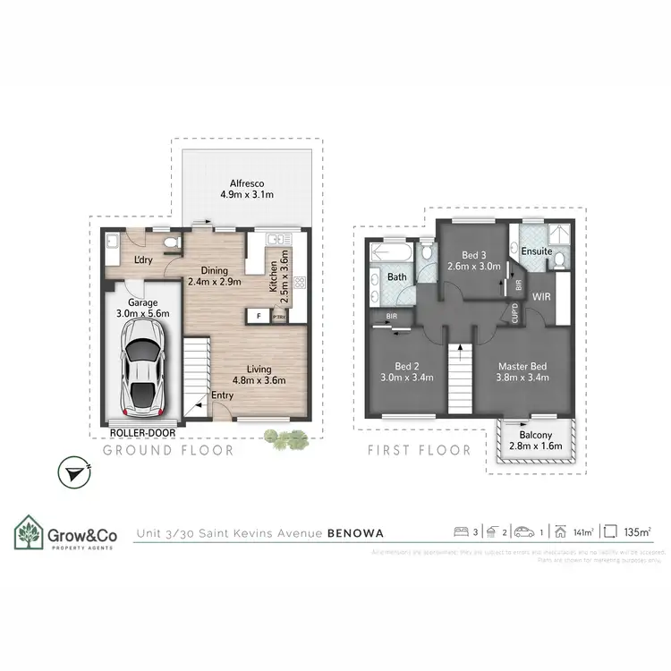 Floorplan of Homely townhouse listing, 3/30 St Kevins Avenue, Benowa QLD 4217