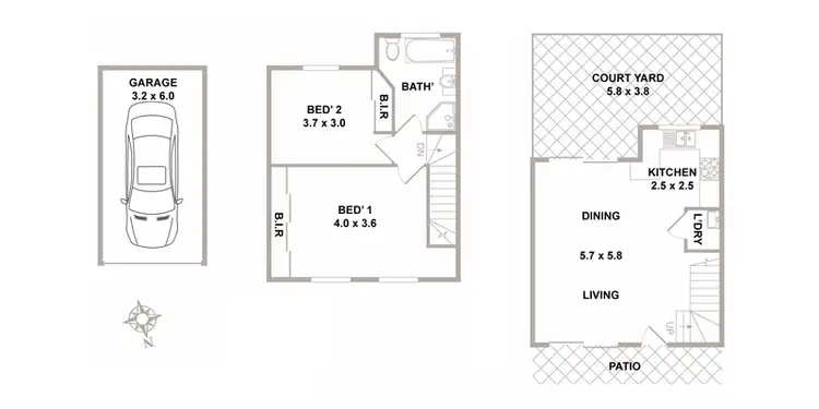 Floorplan of Homely townhouse listing, 13/10-16 Forbes Street, Hornsby NSW 2077